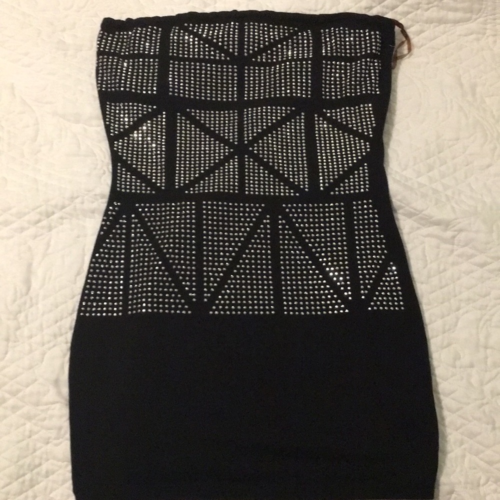 Rocawear Black Club wear/Festival wear silver-embellished halter top